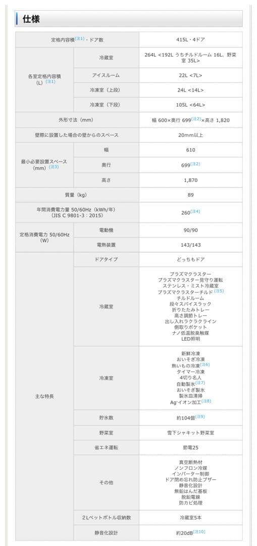 2018年製SHARP 冷蔵庫 SJ-GT42D-R 415L 【3/28発送】
