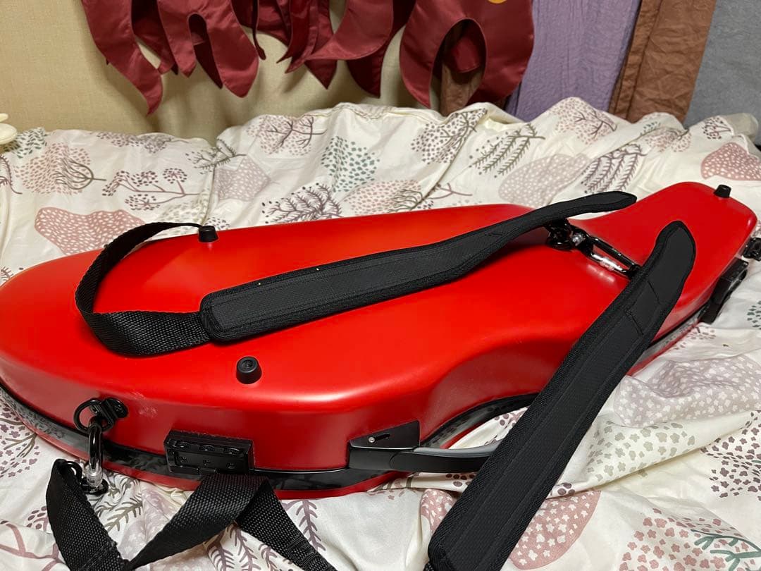 おまけ付きbam 赤 バイオリンケース半月型4/4