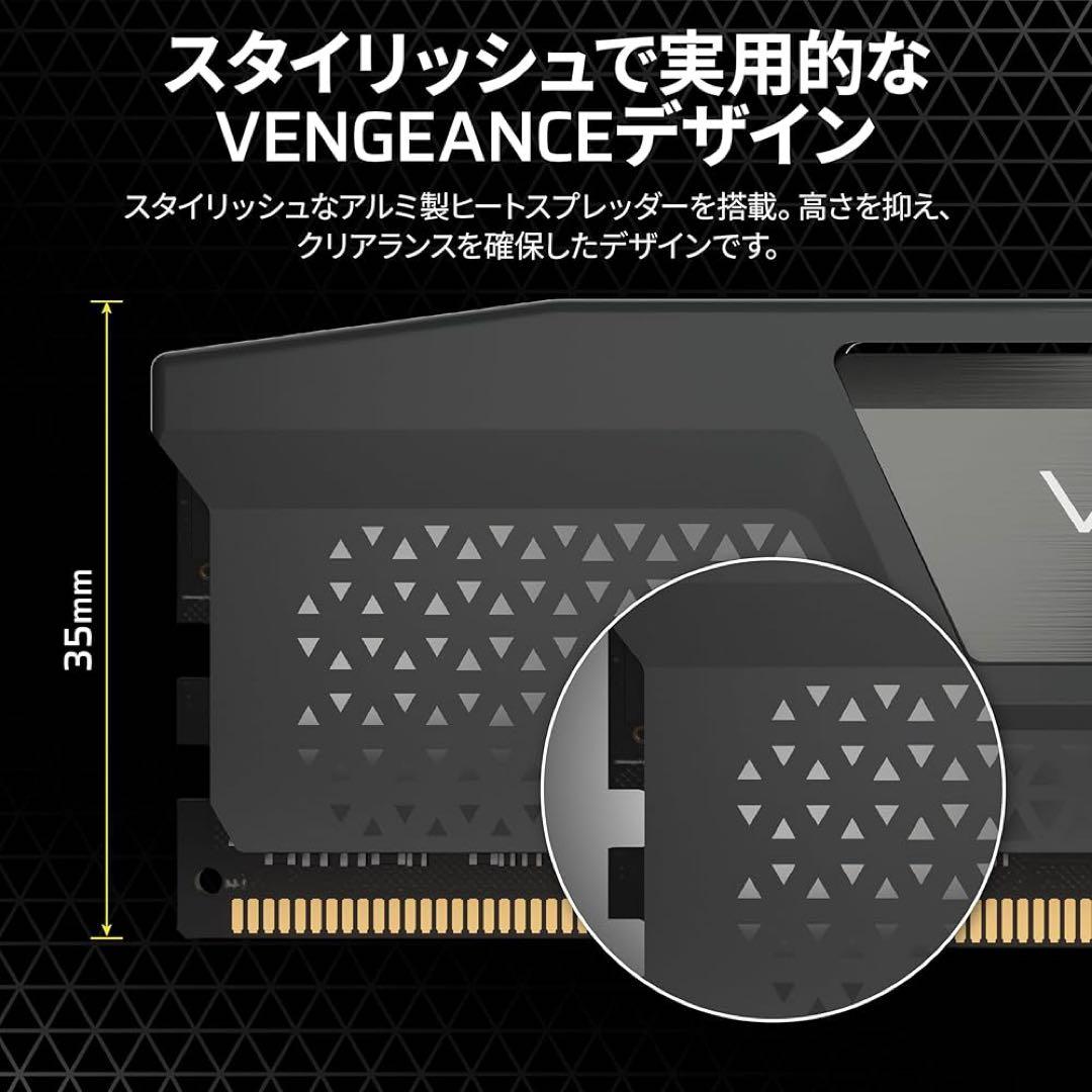 CORSAIR PCメモリ DDR5-6000MHz 32GB ブラック フレー