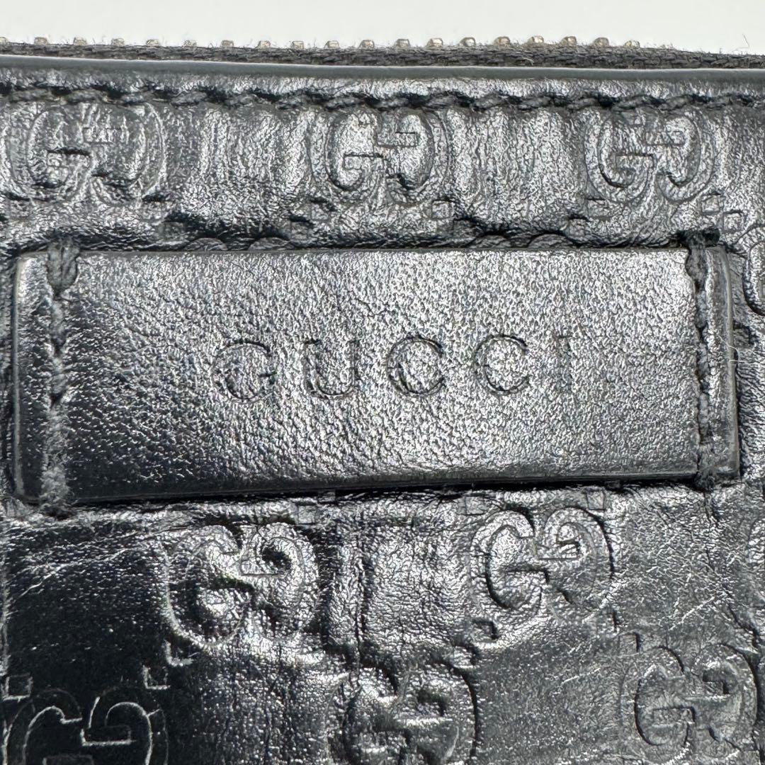 GUCCI グッチ マイクロシマ レザー ラウンドジップ ケース 男女兼用