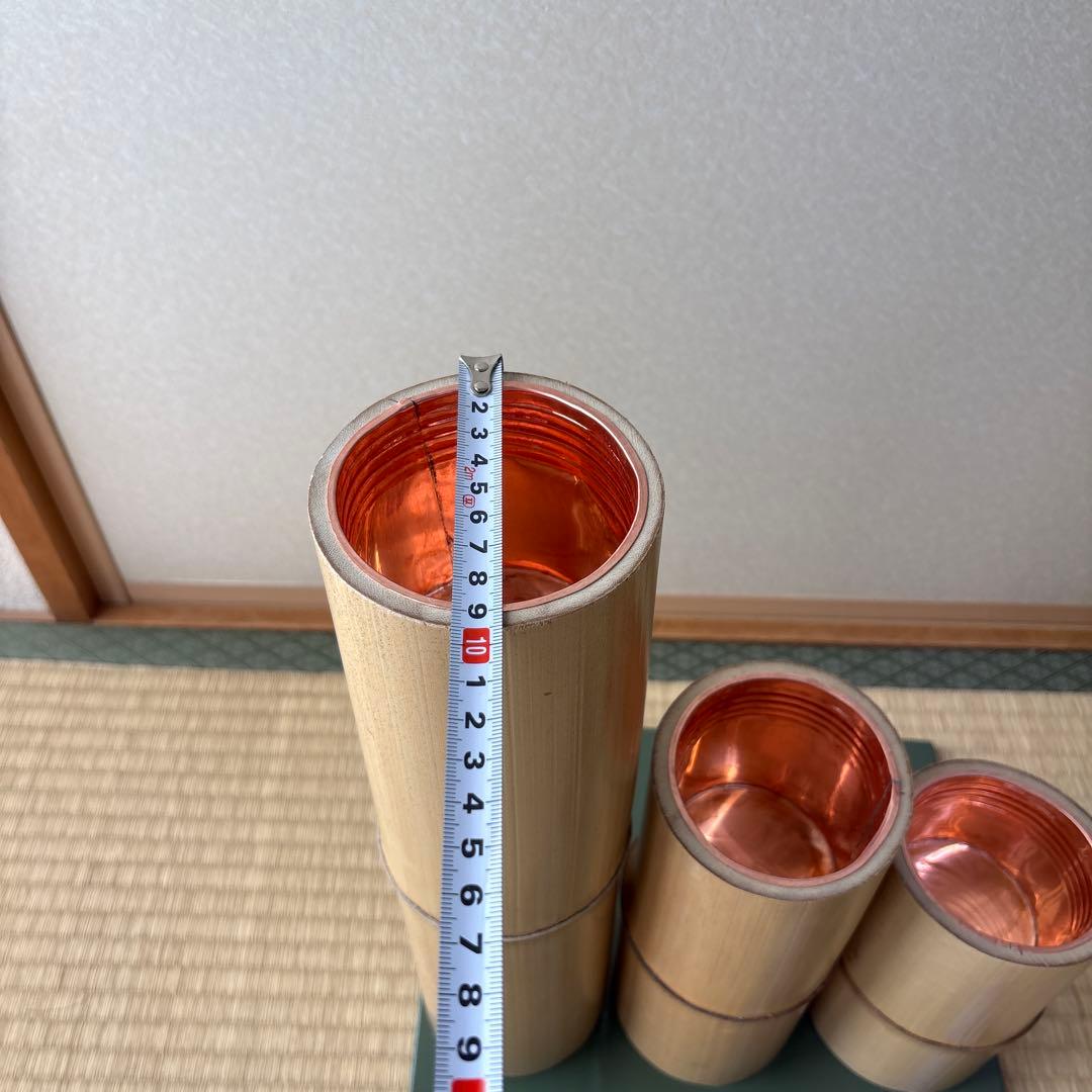 69 美品！短三管筒　3本セット　竹製　華道　生花　格花　花器　水仙