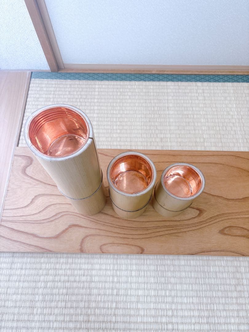 69 美品！短三管筒　3本セット　竹製　華道　生花　格花　花器　水仙