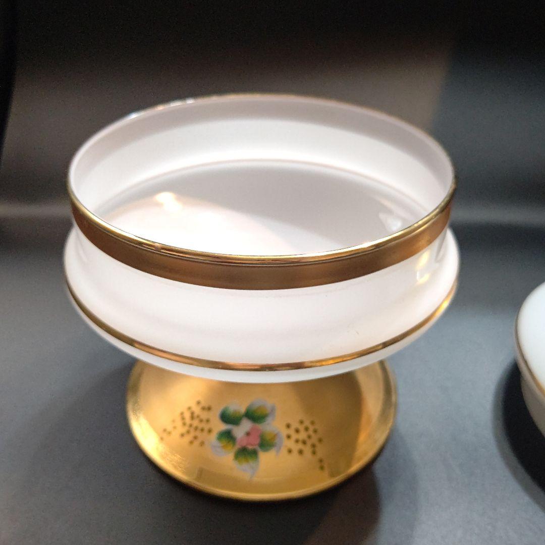 muranoヴェネチアンガラス18K装飾キャンディポット美品ハンドペイント