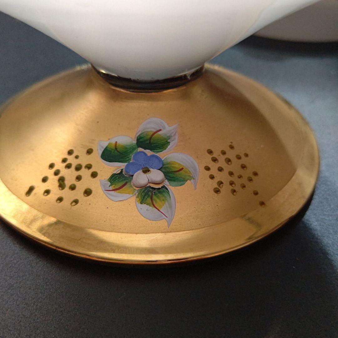 muranoヴェネチアンガラス18K装飾キャンディポット美品ハンドペイント