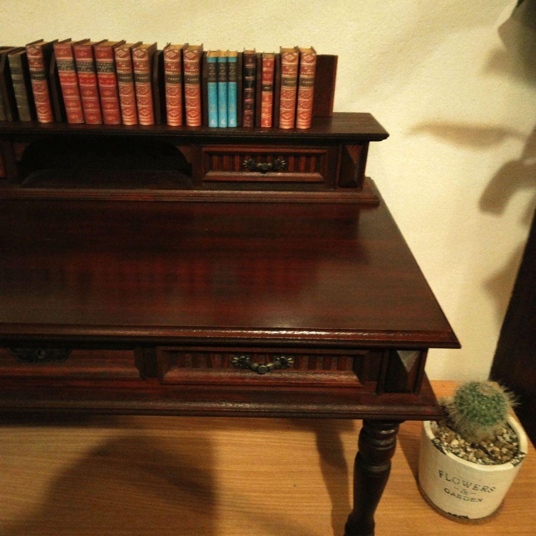 【一点もの】 高級 木製 西洋アンティーク ミニデスク　 引き出し付