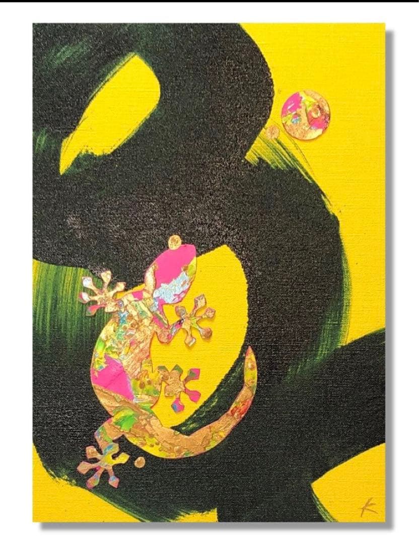 【こっぷんかっぷ】油絵　原画　一点物　現代アート　モダン　F4