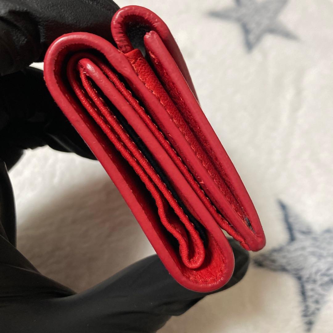 BALENCIAGA レッド 三つ折り財布