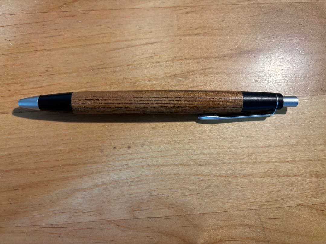 野原工芸 欅 スリムボールペン 艶消しシルバー金具 旧型