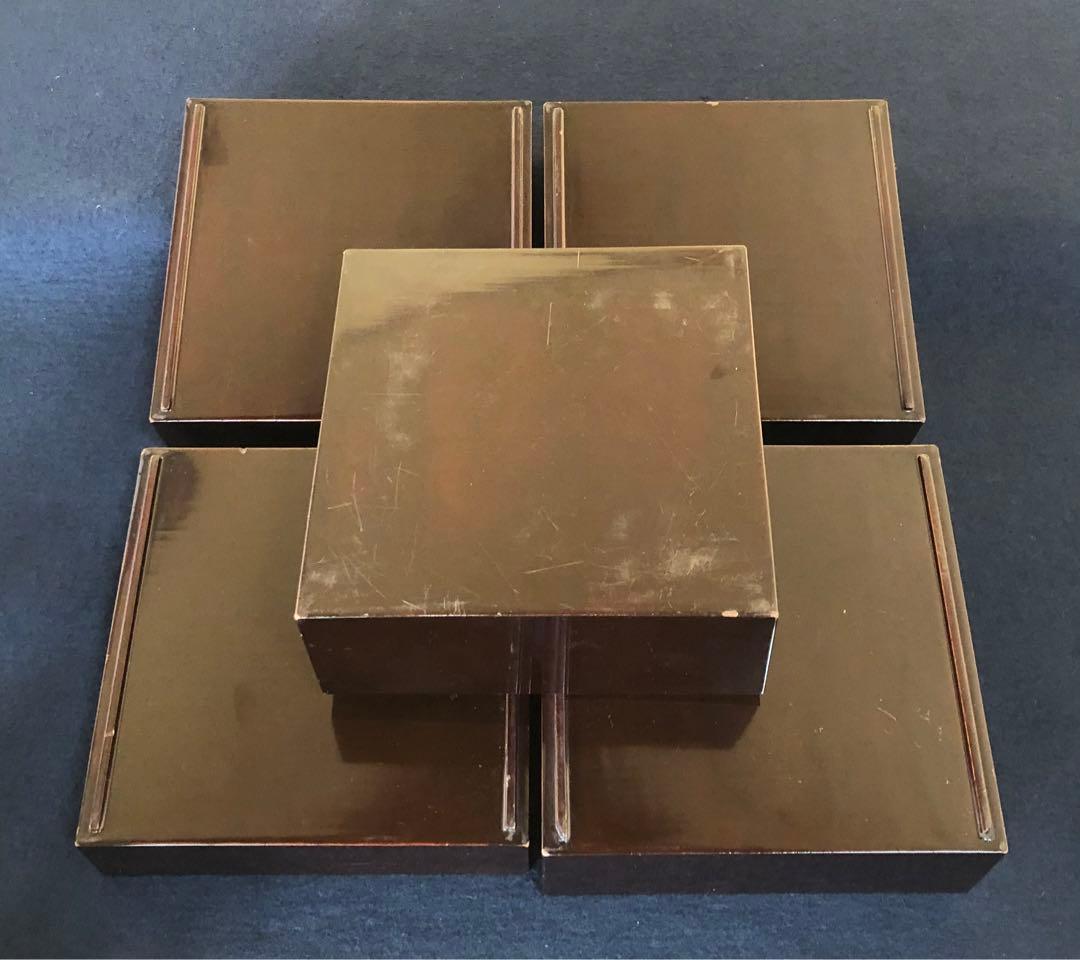 《レ》時代 内蒔絵 五段重 重箱 木製漆器 木箱　251117え2