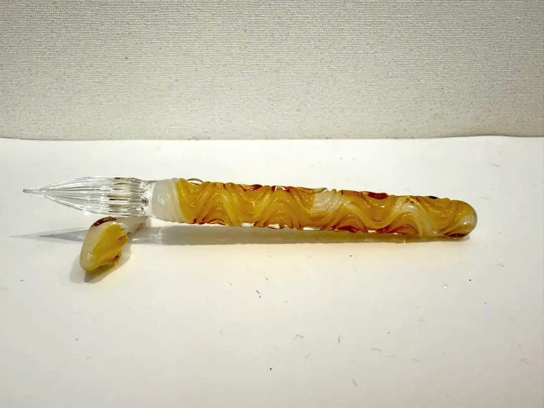 <値下げ>【川西硝子】ガラスペン さざなみ STA オレンジ