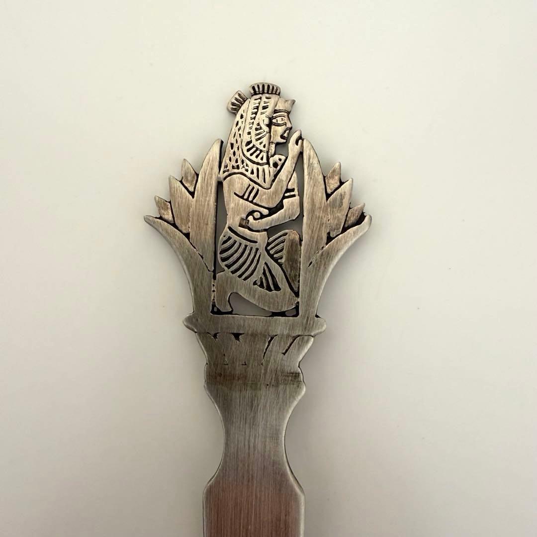 【希少】エジプト製シルバー800 古代エジプト彫刻 ペーパーナイフエジプト土産