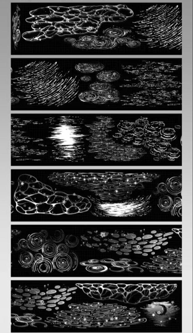 【9083】海外　マステ　5m巻　貝殻光カッティング　水波紋　波跡　半透明装飾系