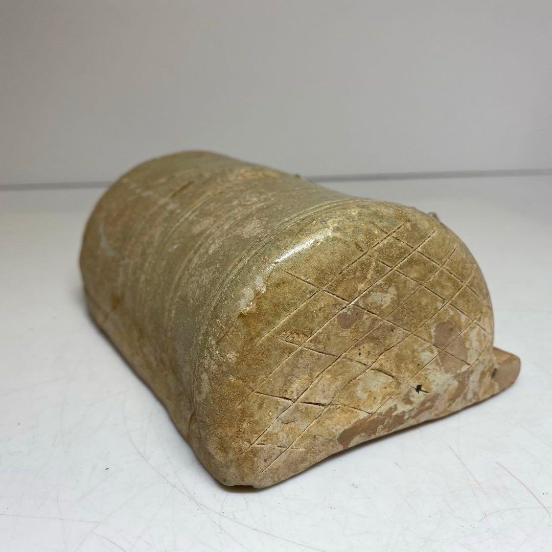 中国宋時代　青磁　陶枕　幅約12㎝　東さ8-0120②