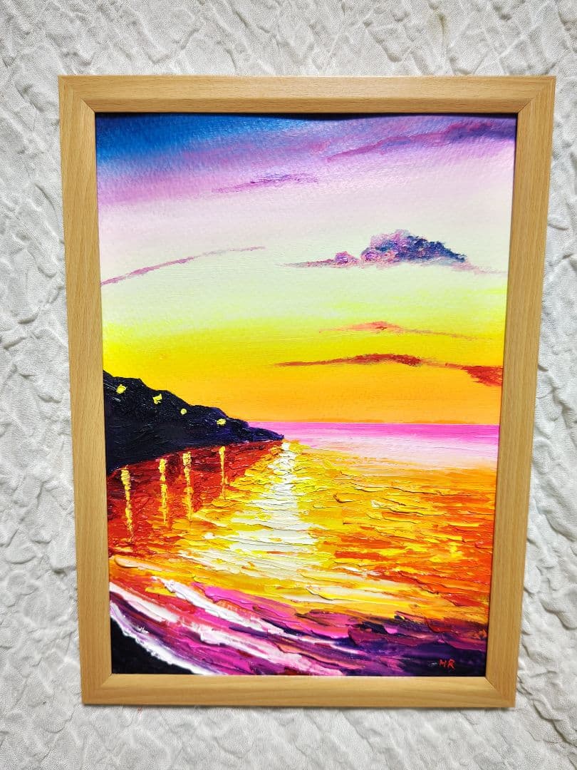 油絵 絵画 【宵の海】