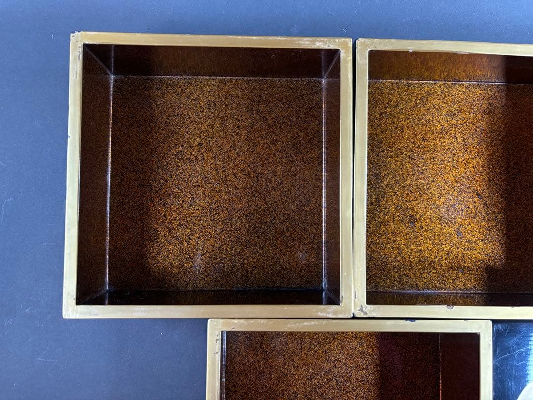 セール　重箱　四段　輪島塗　梨地　家紋　松竹梅