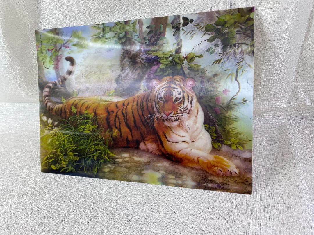 立体アート３点　額縁１点　虎 山の風景 桜風景　cc746