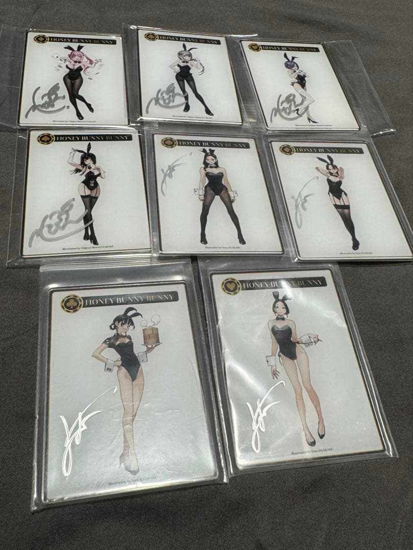 GAKAKU「立ちバニー」 よむ & 千種みのり直筆サイン入りアクリルカード8枚