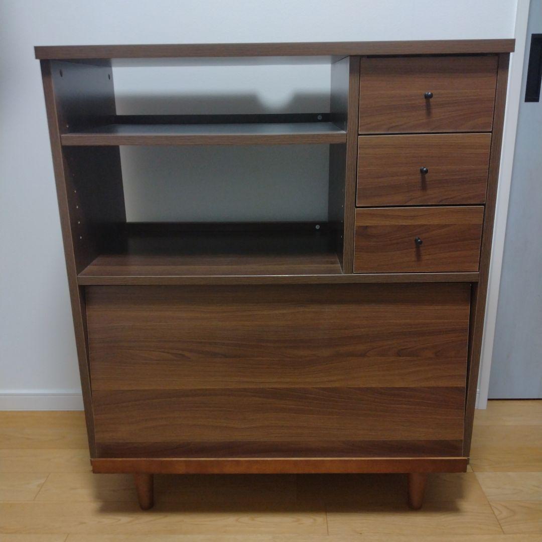 【新生活のお供に！】シンプルモダンキャビネット ウッド調