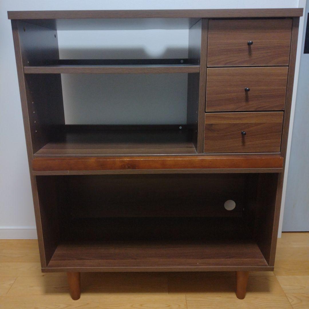 【新生活のお供に！】シンプルモダンキャビネット ウッド調