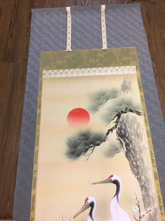 日本画太巻仕立て掛軸直筆画