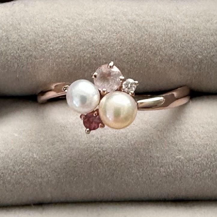 PonteVecchio K10PG フラワーモチーフリング