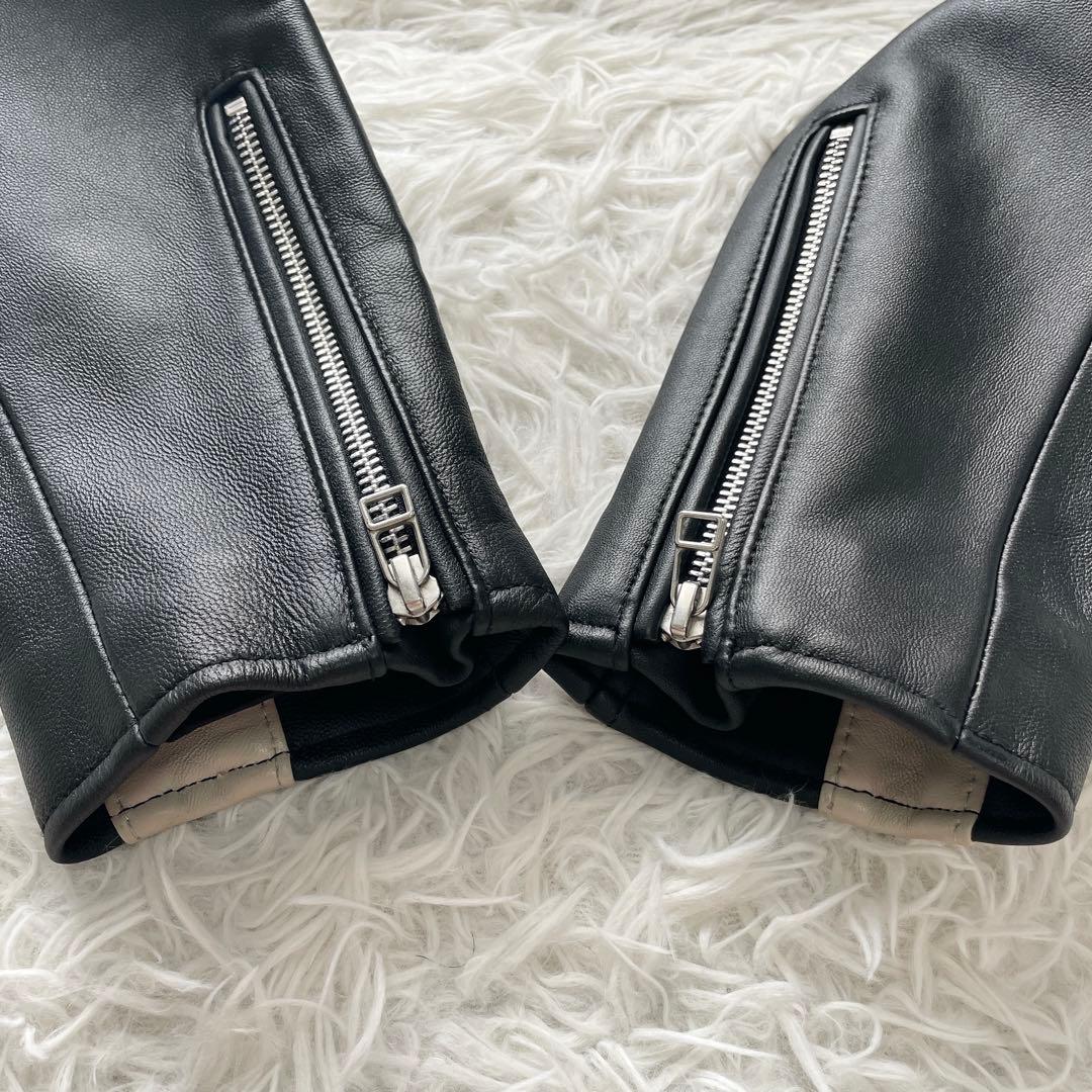 美品✨Rattle Trap シングルライダースジャケット 羊革 サイドラインM