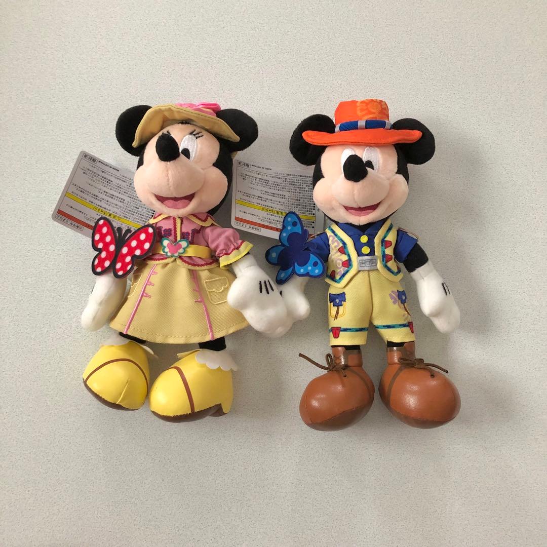 新品 ディズニー トレイル ミッキー ミニー ぬいば ぬいぐるみバッジ