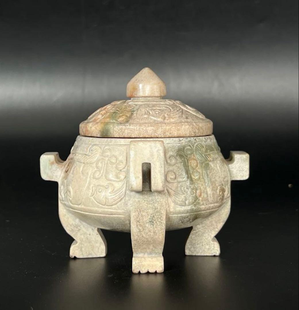 極上 古美術　玉香炉 中国清時代　重さ593g
