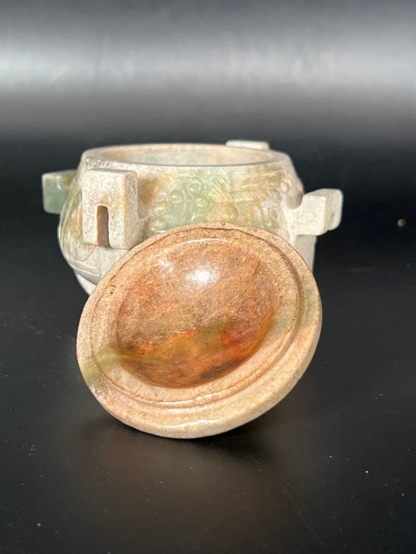 極上 古美術　玉香炉 中国清時代　重さ593g