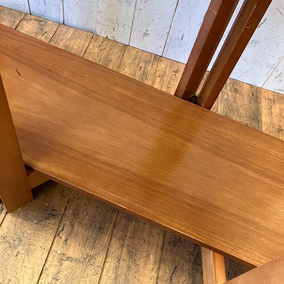 北欧レトロ オープンシェルフ ウッドラック 折りたたみ式 2段 木製 飾り棚