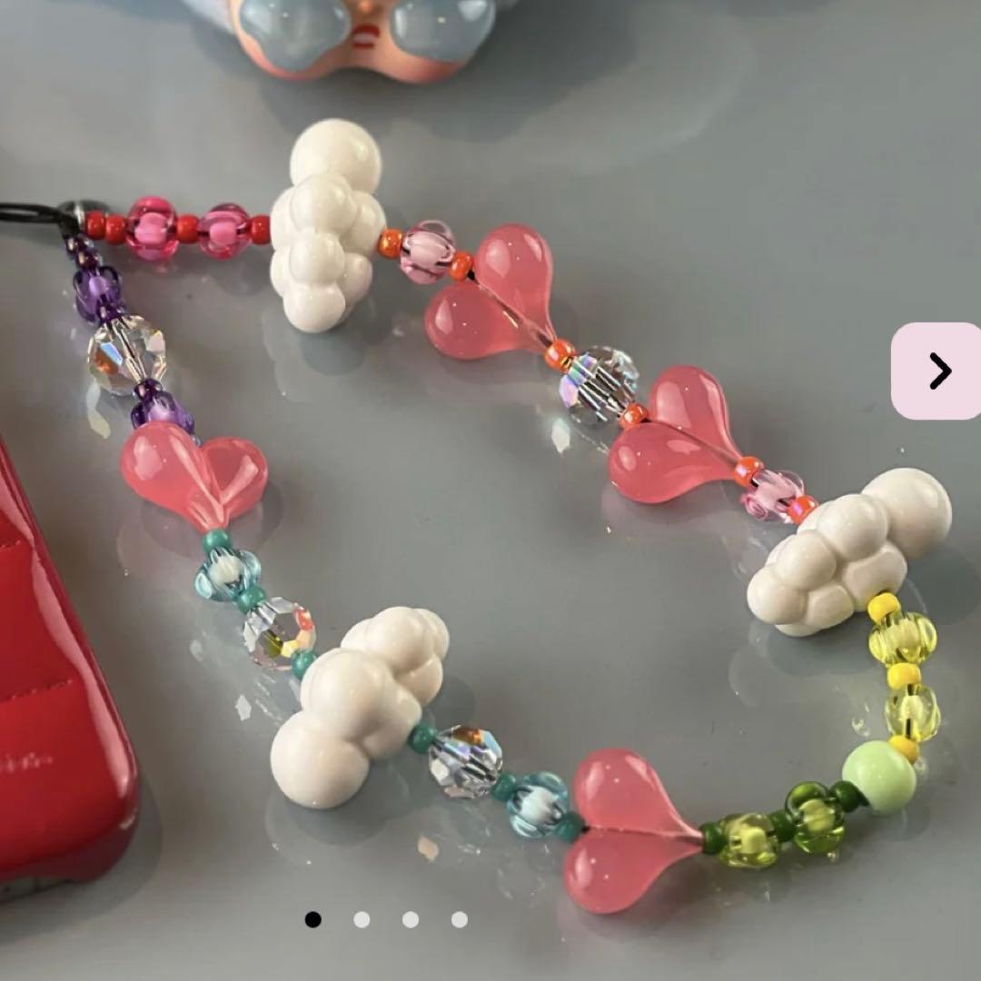 ストリングティング レインボー カワイイ ピンク ハート 雲