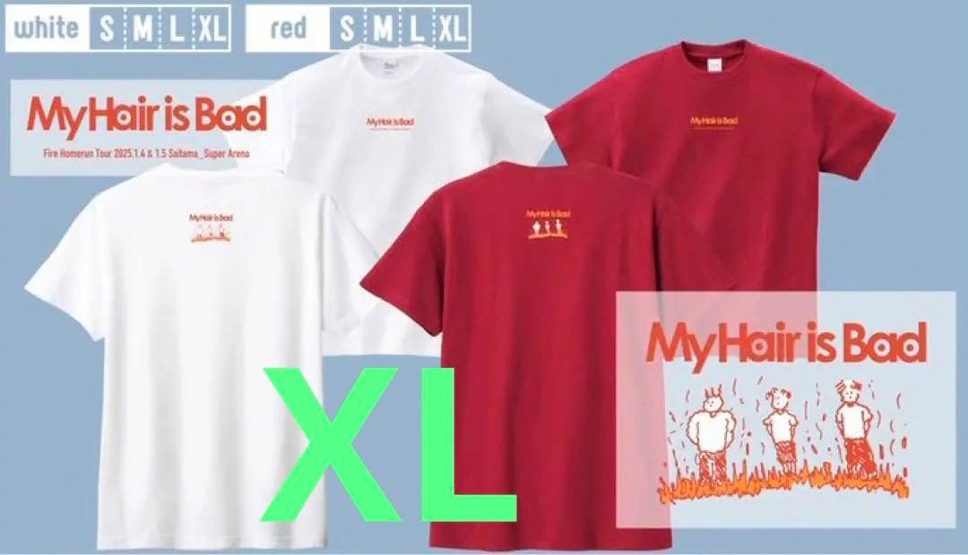 【両日売切】マイヘア XL 限定Tシャツ 赤