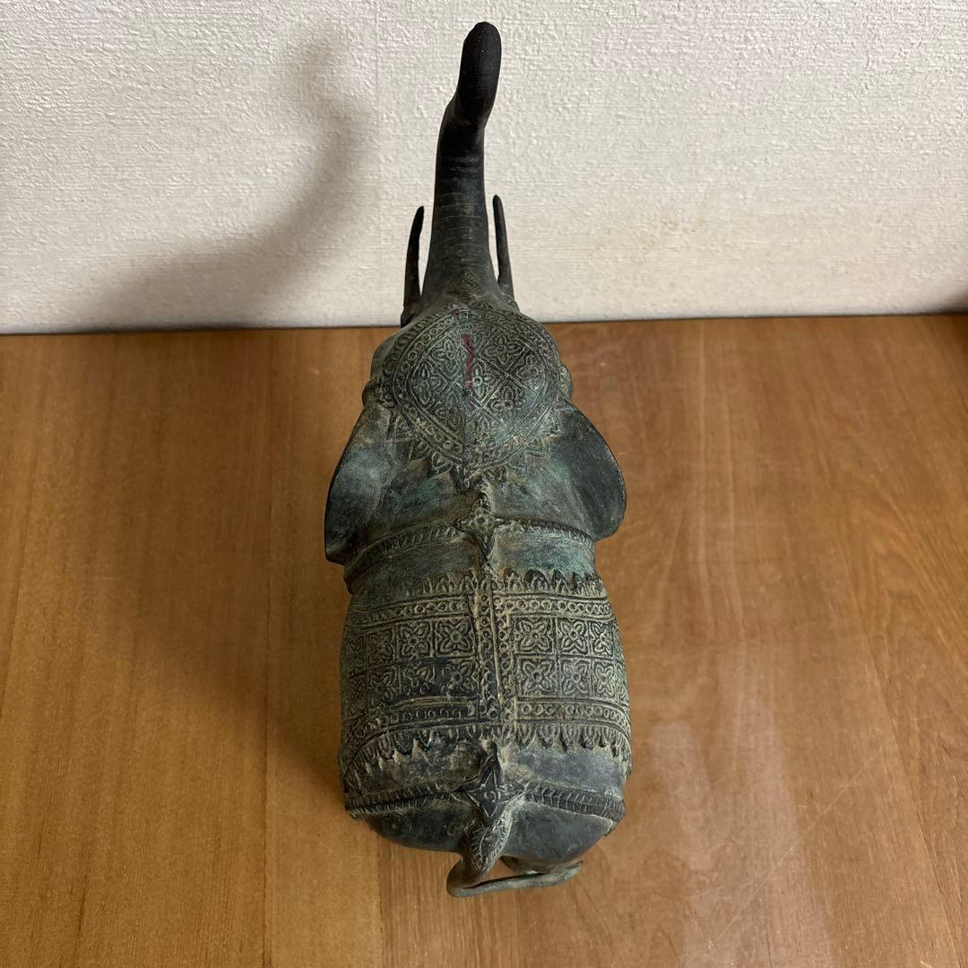 象の置物　青青銅