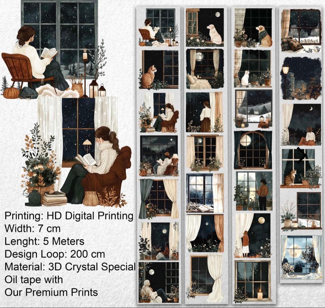 onwise マスキングテープ8個セット コラージュ 花 girl