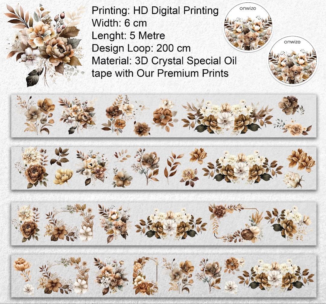 onwise マスキングテープ8個セット コラージュ 花 girl