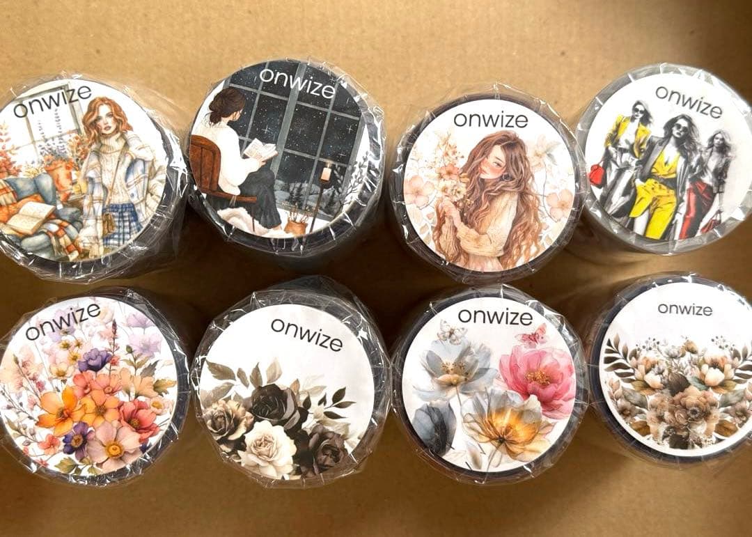 onwise マスキングテープ8個セット コラージュ 花 girl
