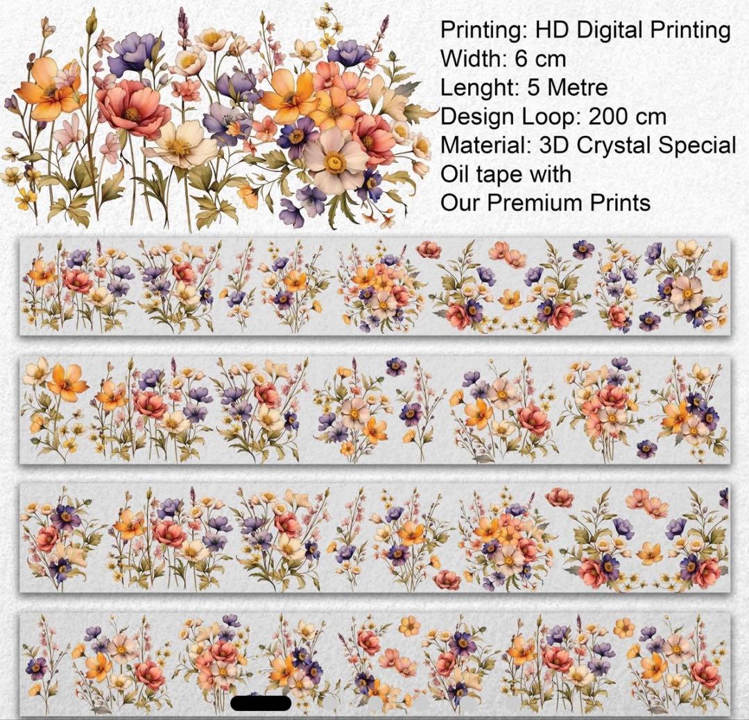 onwise マスキングテープ8個セット コラージュ 花 girl