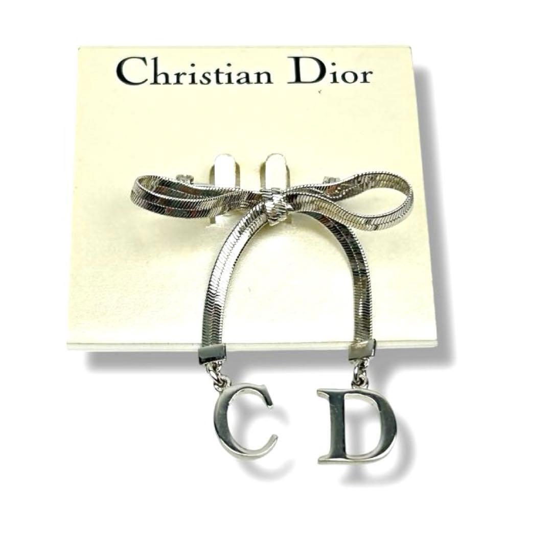 【希少】Christian Dior ブローチ リボンモチーフ ブローチ