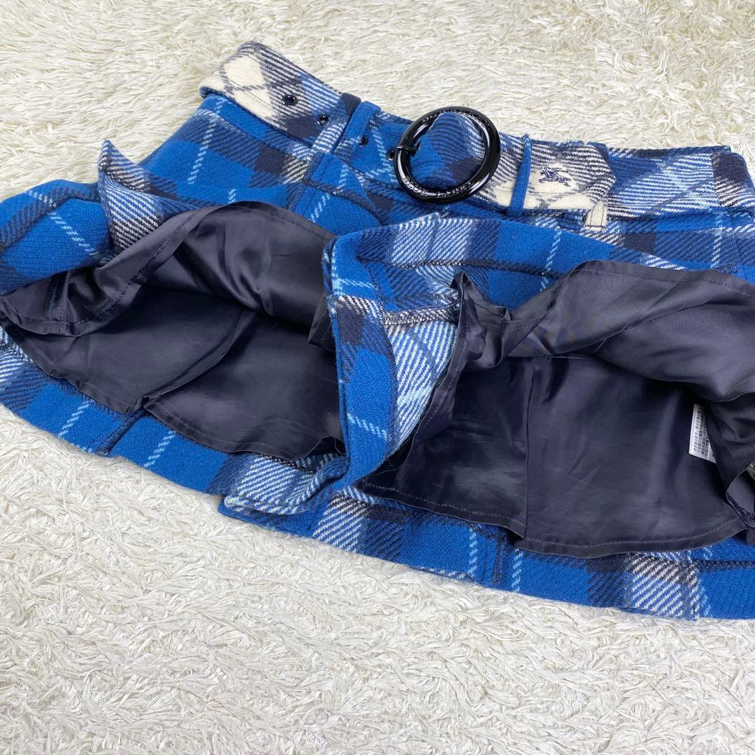 【美品】バーバリーブルーレーベル キュロットパンツ ノバチェック 38 ブルー