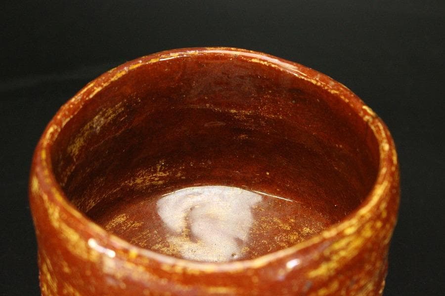 茶道具 豊楽焼 赤茶碗 宝珠 豊助造 木箱付(メ1281)