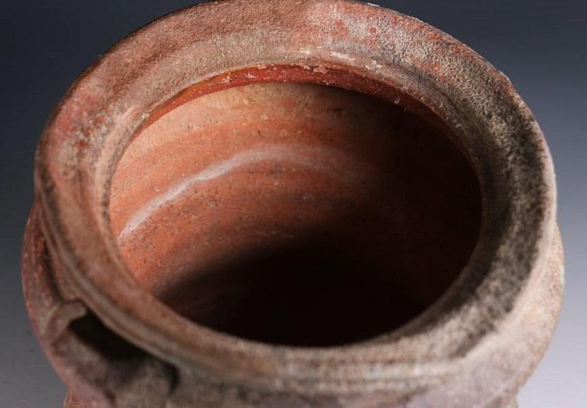 古備前　江戸後期　耳付窯変瓢水指 M323