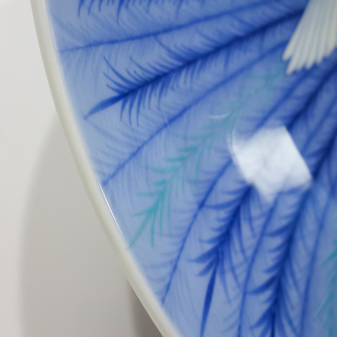 鍋島焼 色絵 柳に鷺文額皿 龍山／作 直径31cm 藍鍋島 大皿 白鷺 五穀豊穣