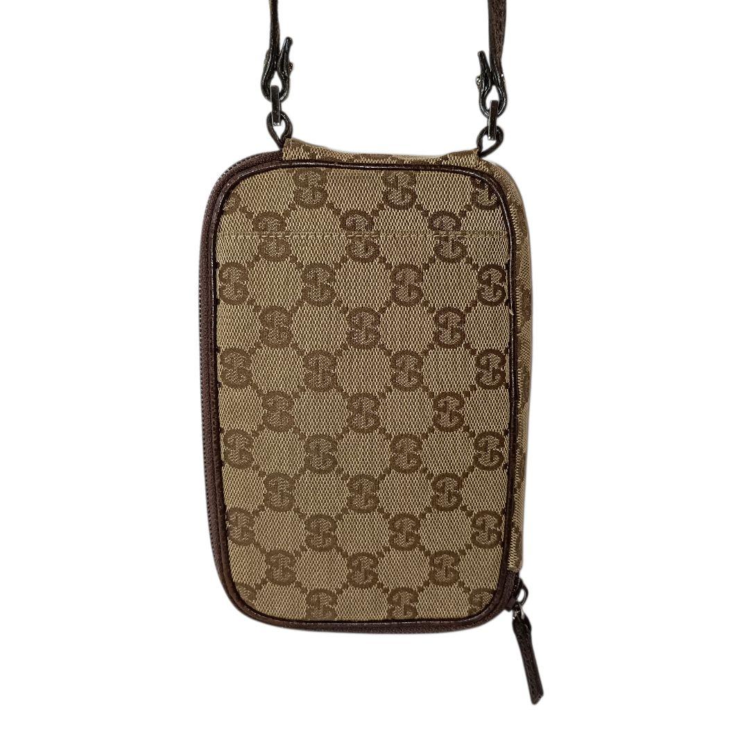 美品 正規品 グッチ ショルダーバッグ GGキャンバス スマホショルダー 肩掛け