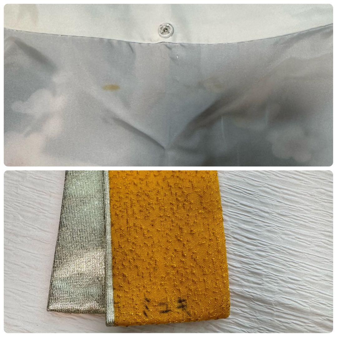 振袖フルセット　丸昌　地紋　金彩　金駒刺繍　成人式　白レースつけ袖付　正絹