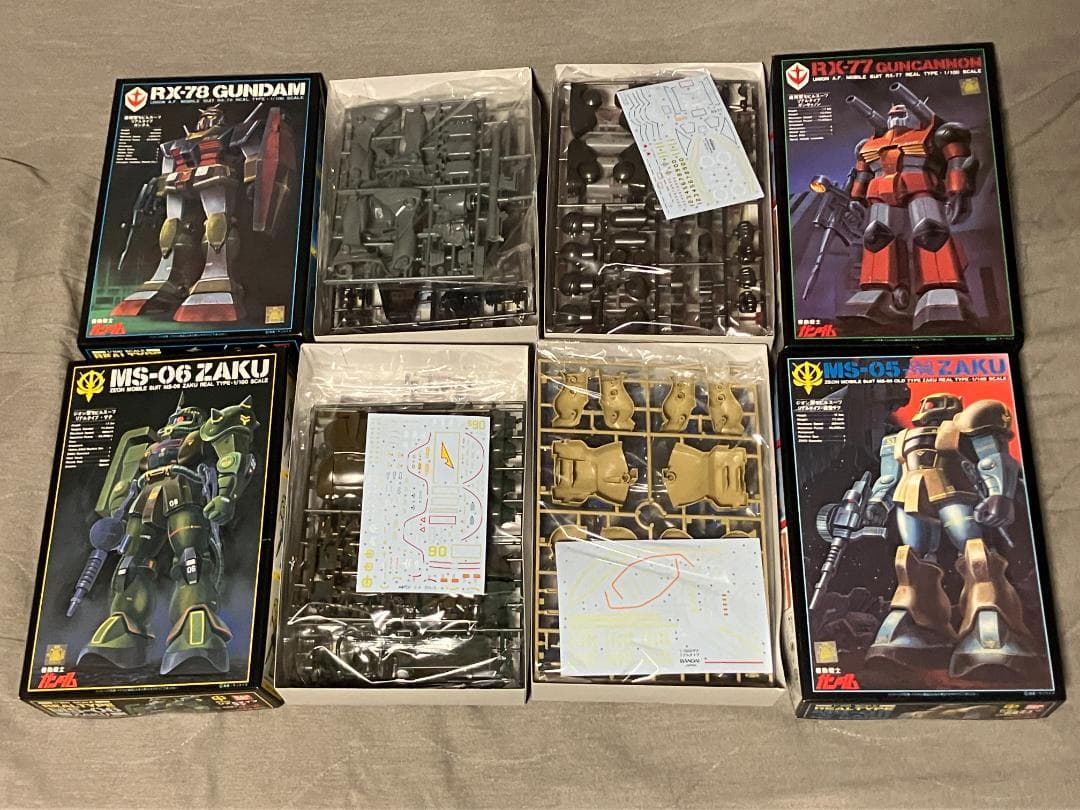 【未開封】機動戦士ガンダム 1/100スケール リアルタイプガンプラ4点セット