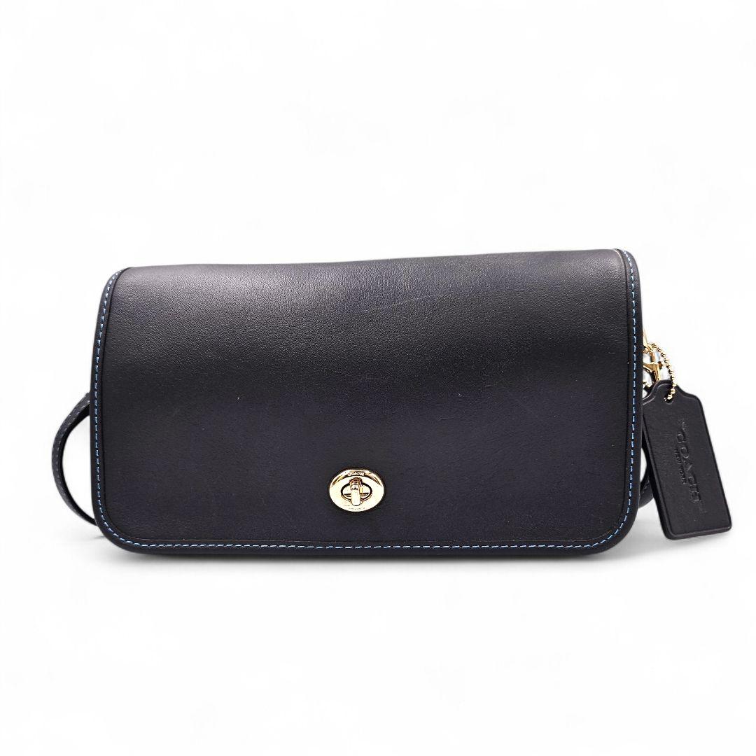 美品　 COACH ディンキー ターンロック ショルダーバッグ クラブタンレザー