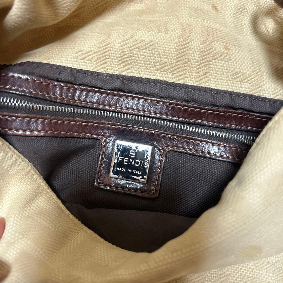 Fendi ベージュキャンバス ズッカ ハンドバッグ