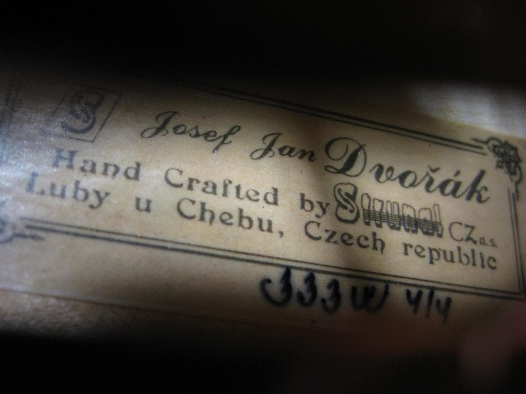 【希少上位機種チェコ製】 J.J.Dvorak #333W バイオリン 4/4
