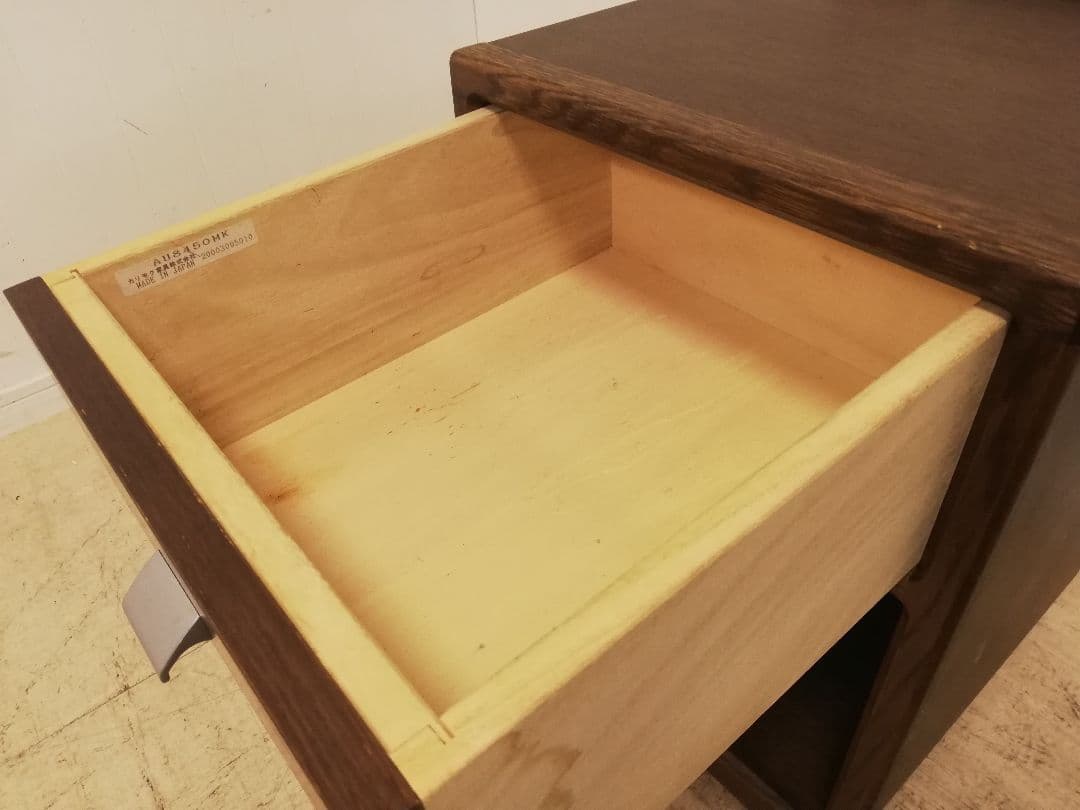 美品 カリモク家具 モダン ナイトテーブル モカブラウン AU8450