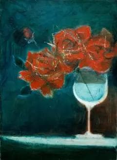 油絵 菅家令子 絵 絵画 インテリア F4-070302 花 ばら